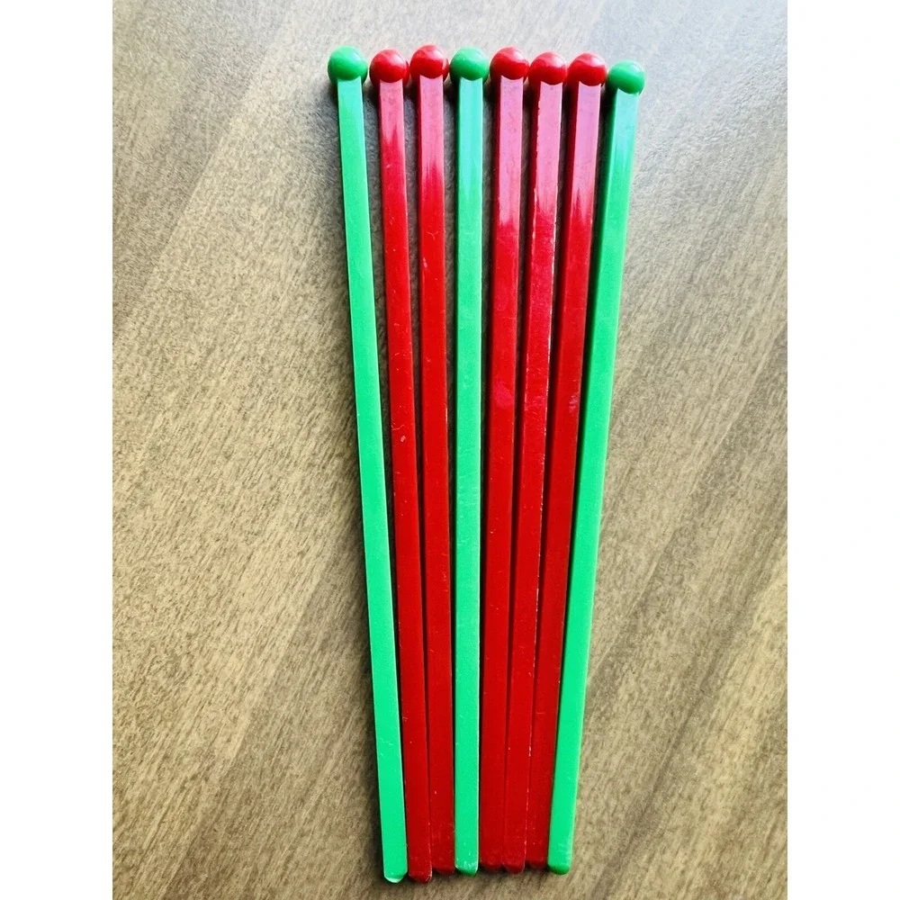 Vintage I.W. Harper Drink Stirrer Swizzle Sticks Kentucky Bourbon 8 Fruit Skewer